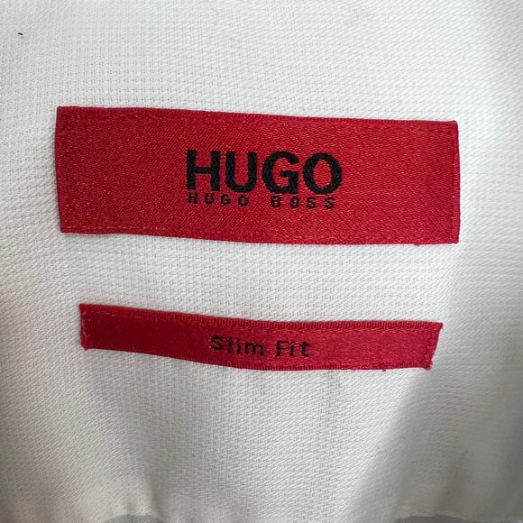HUGO by Hugo Boss White C-Joey Button-Down Long Sleeve Slim Fit Men's Size 16 - Picture 4 of 6